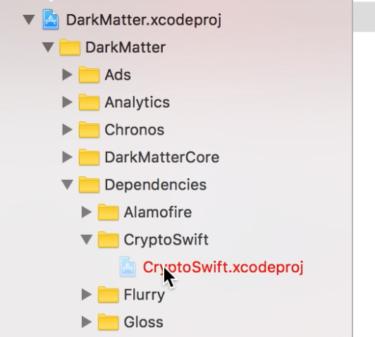 Delete CryptoSwift Project